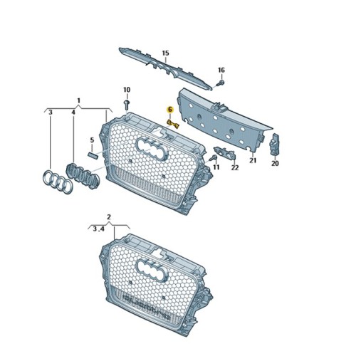 Audi RS3 8V Bevestigings element voor RS3 grille embleem 